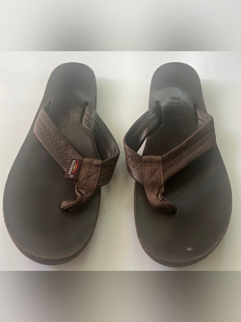Rainbow Leather Sandals Single Layer
